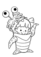 Een kleurplaat van  monsters inc